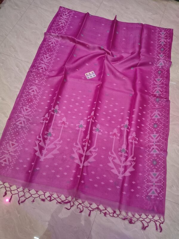 Pure Tussar By Tussar Handloom Sari With Blouse Piece - Warm Purple