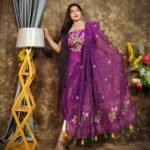 Jamdani 2 Piece Soft Unstitched Churidar Set - Warm Purple