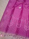 Pure Tussar By Tussar Handloom Sari With Blouse Piece - Warm Purple