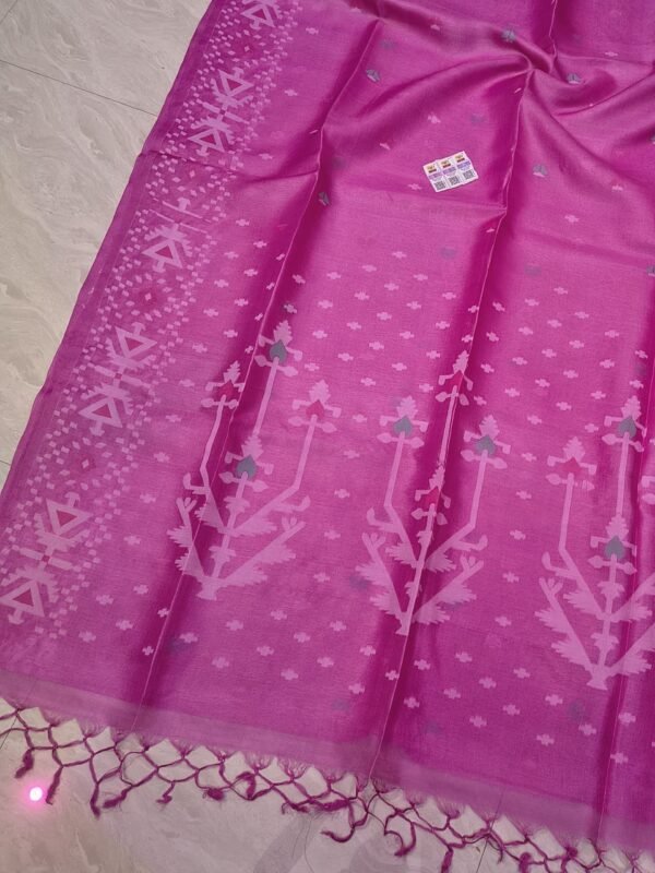Pure Tussar By Tussar Handloom Sari With Blouse Piece - Warm Purple