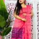 Jamdani 2 Piece Soft Unstitched Churidar Set - Watermelon
