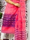 Jamdani 2 Piece Soft Unstitched Churidar Set - Watermelon
