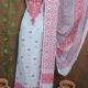 Jamdani 2 Piece Soft Unstitched Churidar Set - White