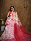 Hazar Buti Dhakai Jamdani Saree with Blouse Piece - White