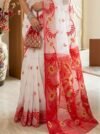 Sunflower Dhakai Jamdani Sari with Blouse Piece - White