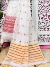 Jamdani 2 Piece Soft Unstitched Churidar Set - White
