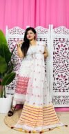 Jamdani 2 Piece Soft Unstitched Churidar Set - White