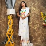 Jamdani 2 Piece Soft Unstitched Churidar Set - White