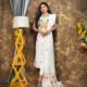 Jamdani 2 Piece Soft Unstitched Churidar Set - White