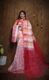 Hazar Buti Dhakai Jamdani Saree with Blouse Piece - White