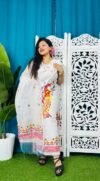 Unstitched Soft 2 Piece Jamdani Churidar - White