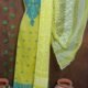 Jamdani 2 Piece Soft Unstitched Churidar Set - Yellow