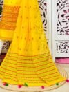 Jamdani 2 Piece Soft Unstitched Churidar Set - Yellow