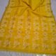Exclusive Silk Linen Jamdani Sari with Blouse Piece - Yellow