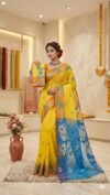 Sunflower Dhakai Jamdani Sari with Blouse Piece - Yellow