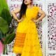 Jamdani 2 Piece Soft Unstitched Churidar Set - Yellow