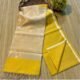 Plain Maheshwari Handloom Jamdani Saree with Blouse Piece - Yellow