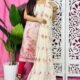 Unstitched 2 Piece Jamdani Churidar Set - Almond