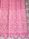 Pure Gachi Tussar Handloom Jamdani Sari With Blouse Piece - Bashful Pink