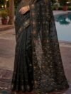 Nayan Tara Soft Dhakai Jamdani Saree - Black