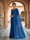 Nayan Tara Soft Dhakai Jamdani Saree - Blue