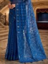 Nayan Tara Soft Dhakai Jamdani Saree - Blue