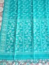 Pure Gachi Tussar Handloom Jamdani Sari With Blouse Piece - Blue Chill