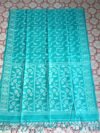 Pure Gachi Tussar Handloom Jamdani Sari With Blouse Piece - Blue Chill