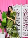 2 Piece Unstitched Sunflower Jamdani Churidar Set - Camo Green