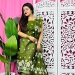 2 Piece Unstitched Sunflower Jamdani Churidar Set - Camo Green