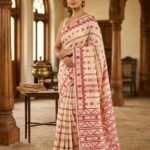 Nayan Tara Soft Dhakai Jamdani Saree - Cream