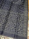 Pure Gachi Tussar Handloom Jamdani Sari With Blouse Piece - Davy Grey