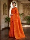 Nayan Tara Soft Dhakai Jamdani Saree - Deep Orange