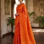 Nayan Tara Soft Dhakai Jamdani Saree - Deep Orange