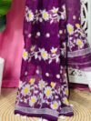 2 Piece Unstitched Sunflower Jamdani Churidar Set - Deep Purple