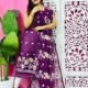 2 Piece Unstitched Sunflower Jamdani Churidar Set - Deep Purple