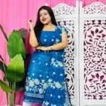 2 Piece Unstitched Sunflower Jamdani Churidar Set - French Blue