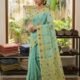 Nayan Tara Soft Dhakai Jamdani Saree - Greyish Teal