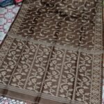 Pure Gachi Tussar Handloom Jamdani Sari With Blouse Piece - Judge Grey