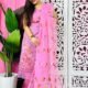 Unstitched 2 Piece Jamdani Churidar Set - Lavender Rose