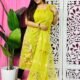 Unstitched 2 Piece Jamdani Churidar Set - Lemon