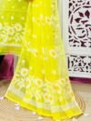 2 Piece Unstitched Sunflower Jamdani Churidar Set - Lemon Yellow