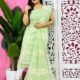 2 Piece Unstitched Sunflower Jamdani Churidar Set - Light Grey Green