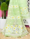2 Piece Unstitched Sunflower Jamdani Churidar Set - Light Grey Green