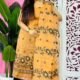 2 Piece Unstitched Sunflower Jamdani Churidar Set - Light Orange