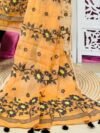 2 Piece Unstitched Sunflower Jamdani Churidar Set - Light Orange