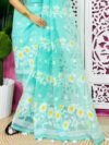 2 Piece Unstitched Sunflower Jamdani Churidar Set - Light Sea Green