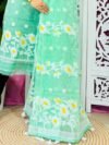 2 Piece Unstitched Sunflower Jamdani Churidar Set - Light Teal