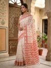 Nayan Tara Soft Dhakai Jamdani Saree - Off White