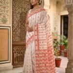 Nayan Tara Soft Dhakai Jamdani Saree - Off White